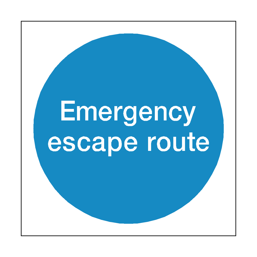 Emergency Escape Route Sticker | Safety-Label.co.uk