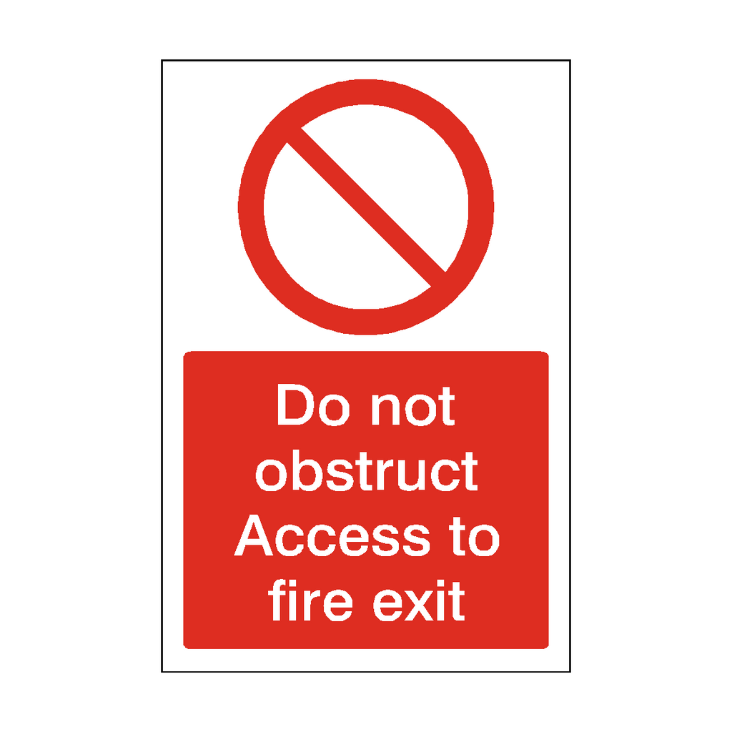 Do Not Obstruct Access To Fire Exit Sticker