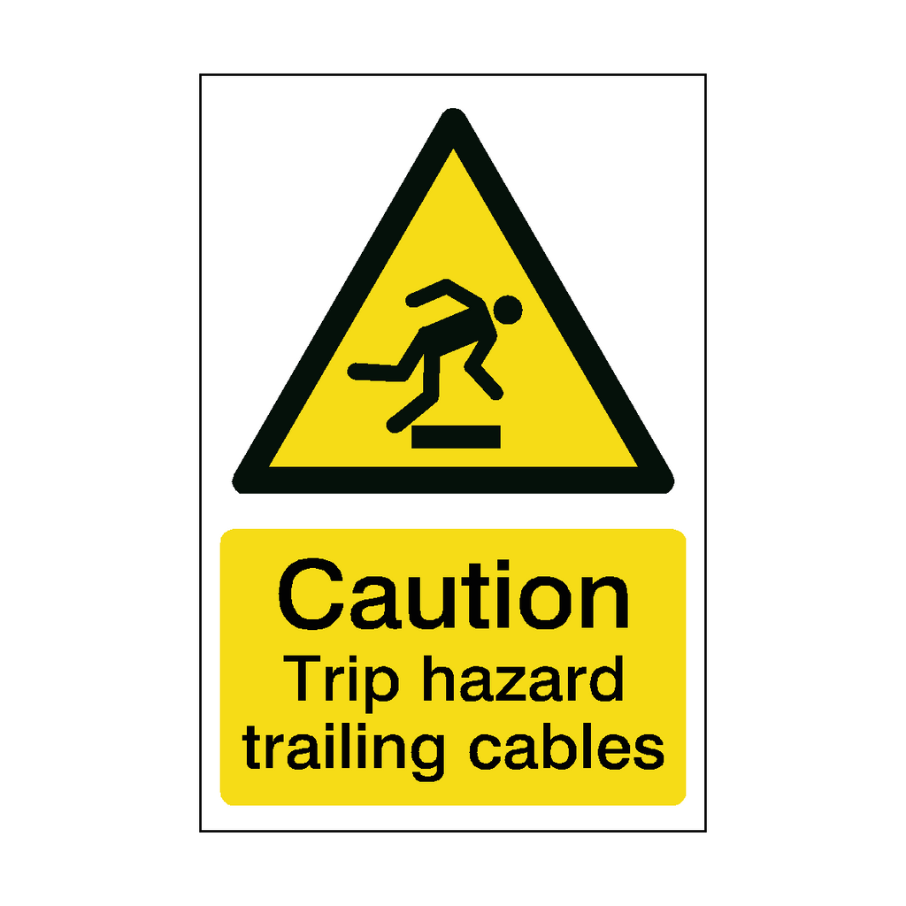 Trip Hazard Trailing Cables Sticker | Safety-Label.co.uk