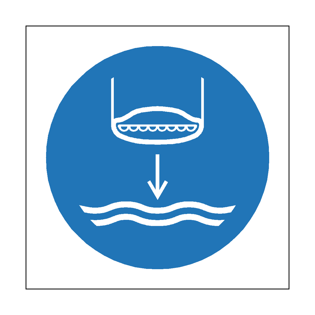 Lower Lifeboat To Water (Alternate) Symbol Label | Safety-Label.co.uk