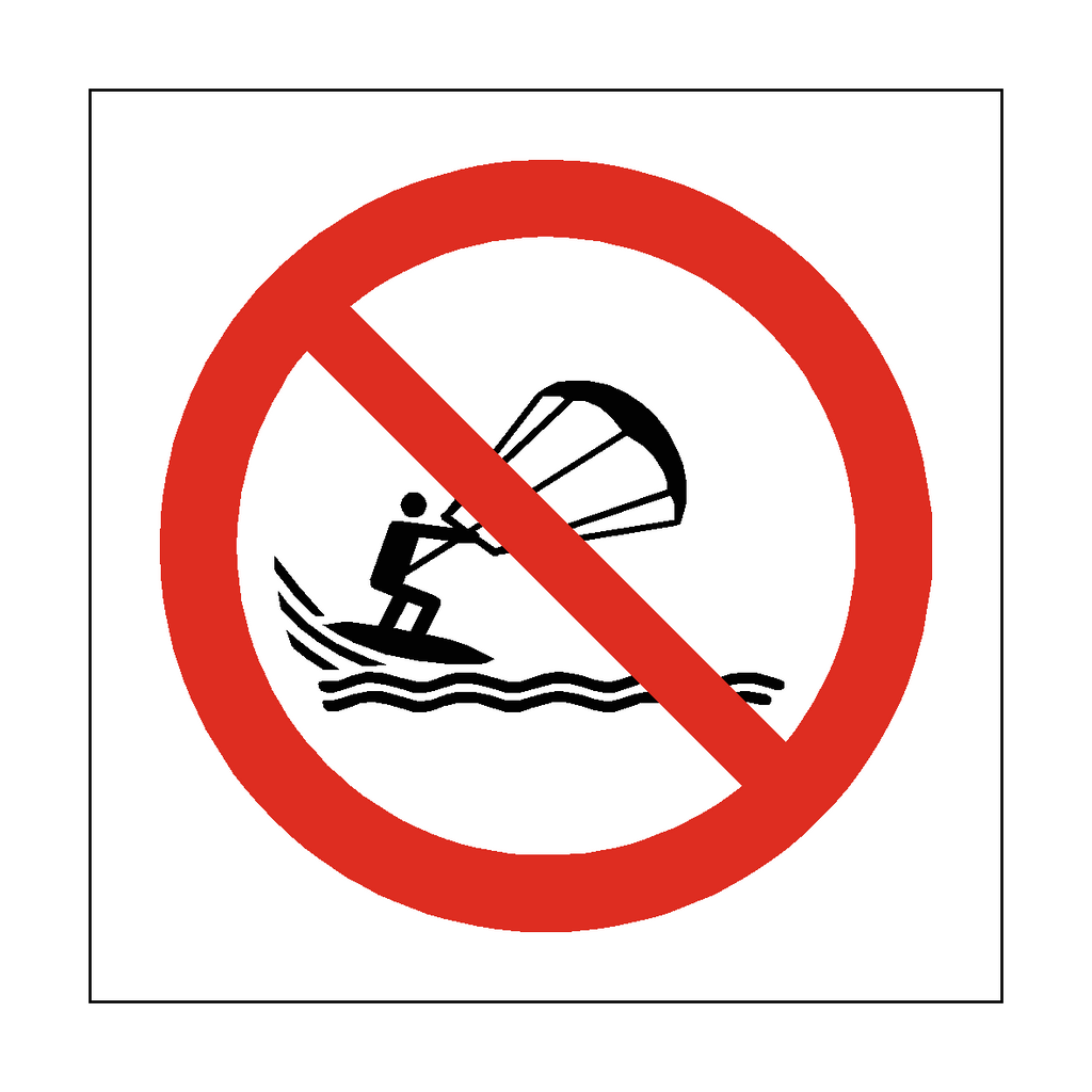 No Kite Surfing Symbol Sign | Safety-Label.co.uk