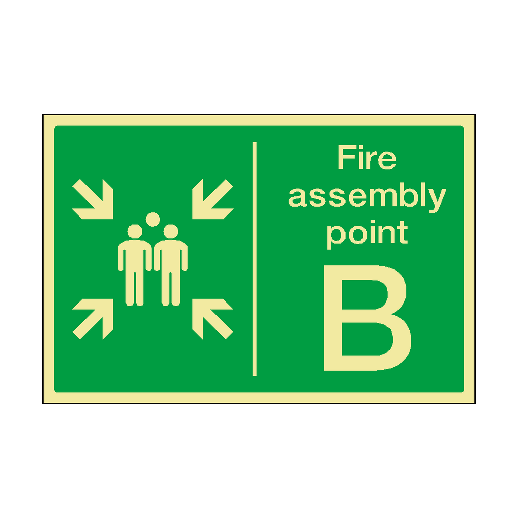 Fire Assembly Point Horizontal B Photoluminescent Sticker