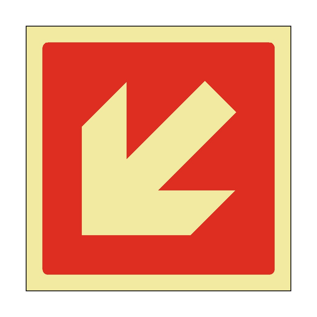 Photoluminescent Arrow Safety Sticker Down Left