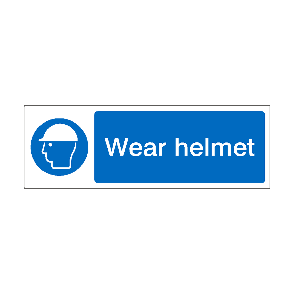 Wear Helmet Landscape Sign | Safety-Label.co.uk