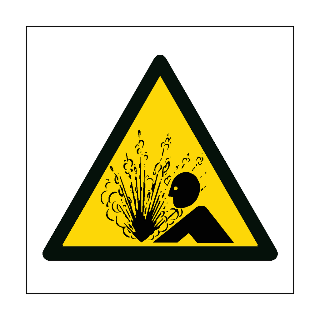 Pressure Cause Injury Hazard Symbol Label | Safety-Label.co.uk