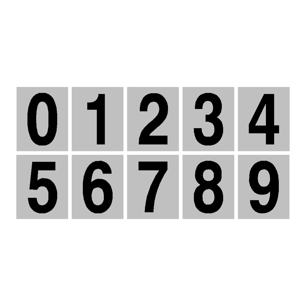 Silver Number Sign Pack 0 to 9 | Safety-Label.co.uk