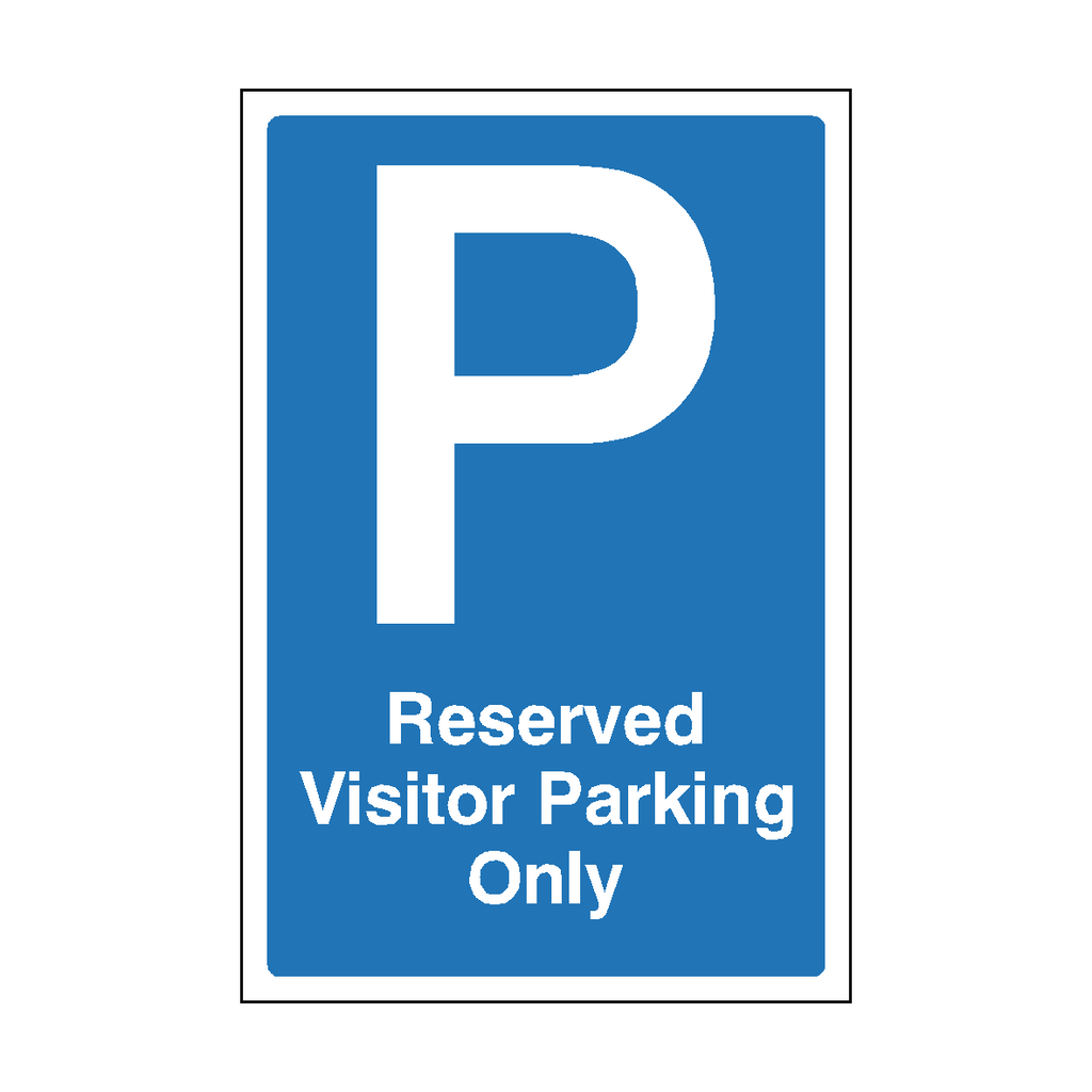 Reserved Visitor Parking Sign (Blue) | Safety-Label.co.uk