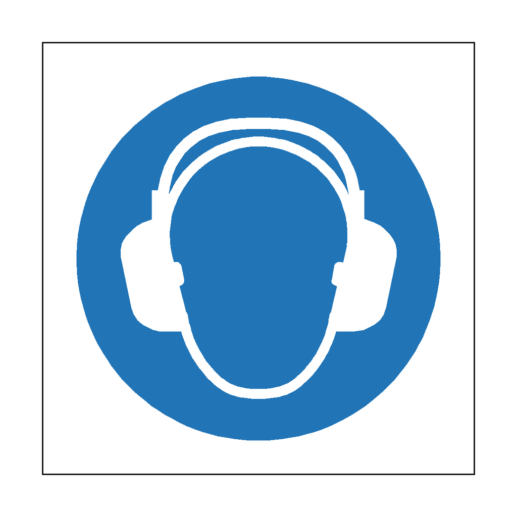 Wear Ear Protection Symbol Label | Safety-Label.co.uk