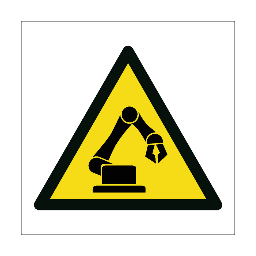 Industrial Robot Hazard Symbol Label | Safety-Label.co.uk