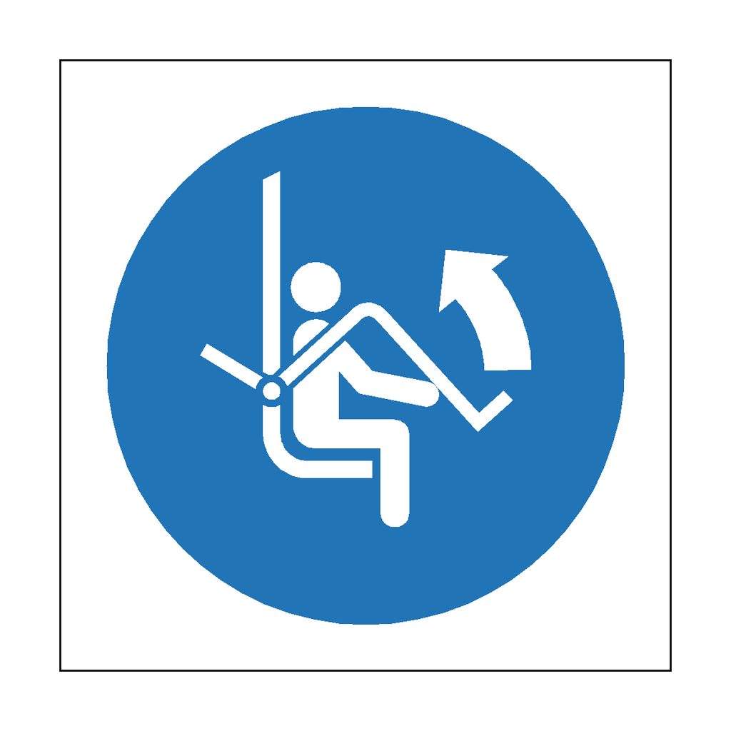 Raise Restraining Bar Symbol Label | Safety-Label.co.uk