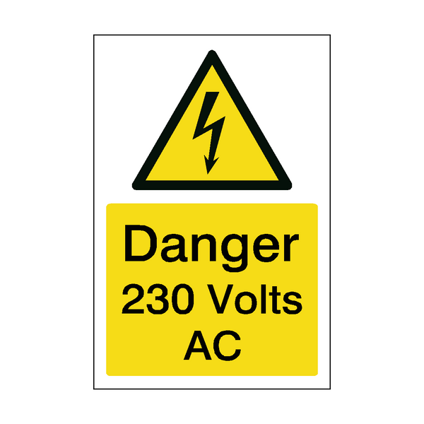 230 Volts AC Sticker | Safety-Label.co.uk