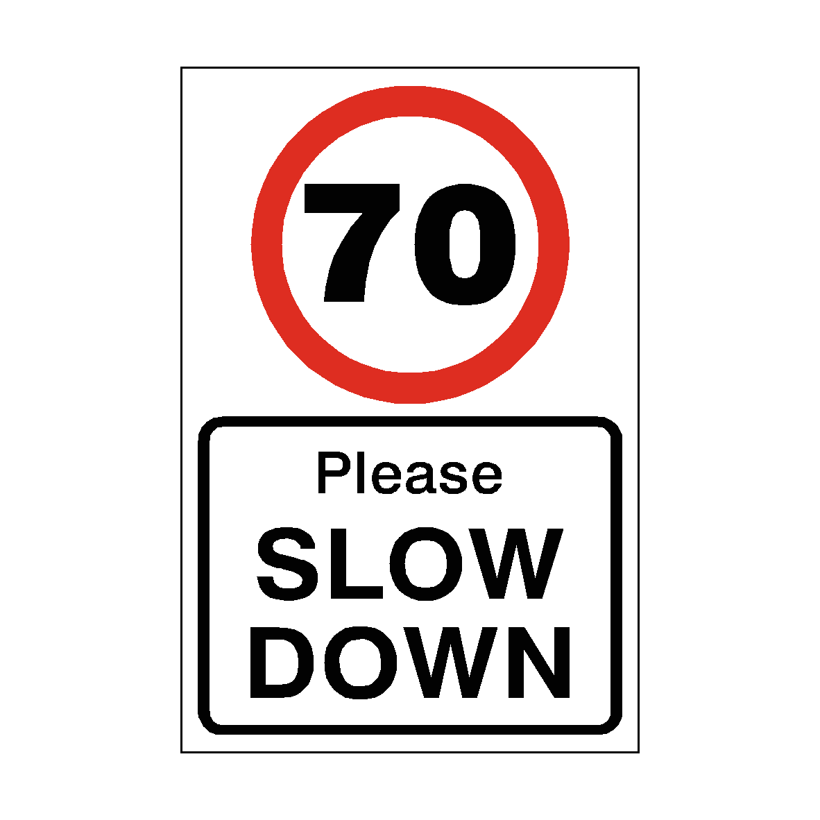 70 Mph Slow Down Speed Limit Sign