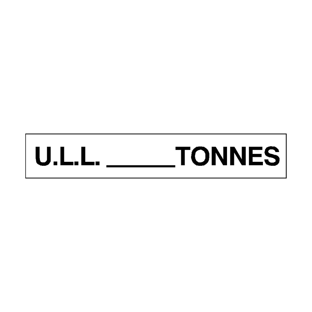 U.L.L Sign Tonnes White