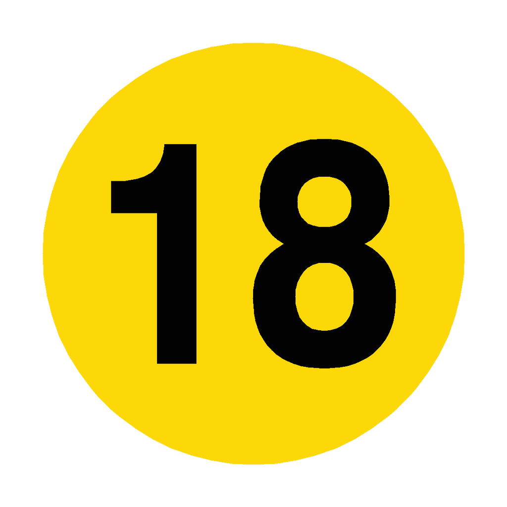 Number 18 Floor Marker | Safety-Label.co.uk