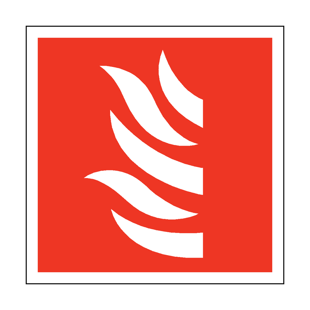 Fire Symbol Square Sign | Safety-Label.co.uk