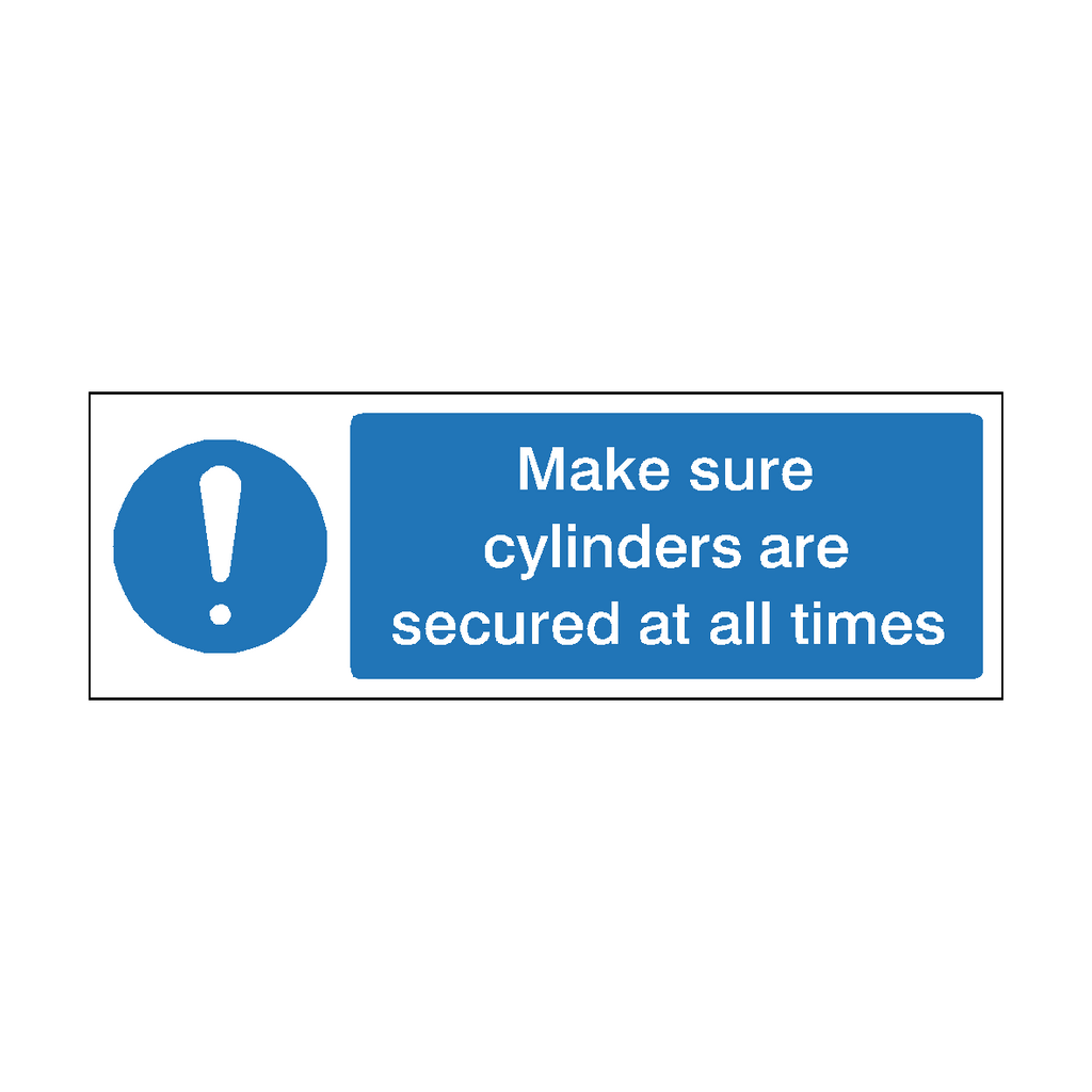 Make Sure Cylinders Secured Label | Safety-Label.co.uk