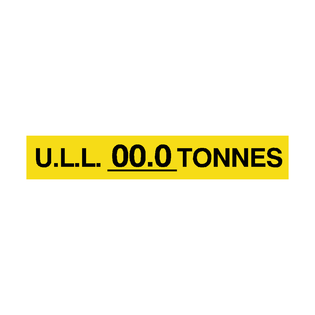 U.L.L Label Tonnes Yellow Custom Weight