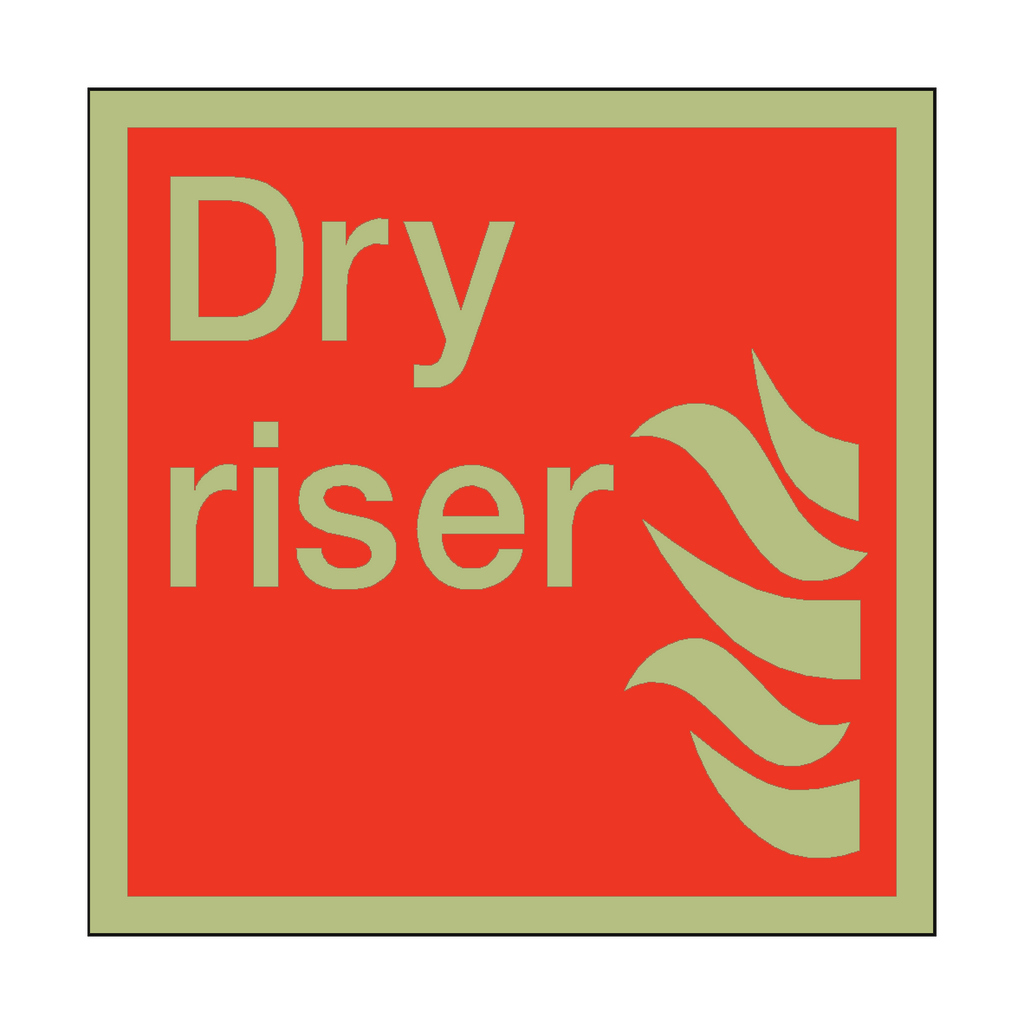 Photoluminescent Dry Riser Square Sticker | Safety-Label.co.uk