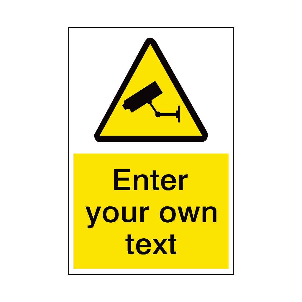 Custom Text CCTV Sticker | Safety-Label.co.uk