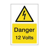 12 Volts Sticker | Safety-Label.co.uk