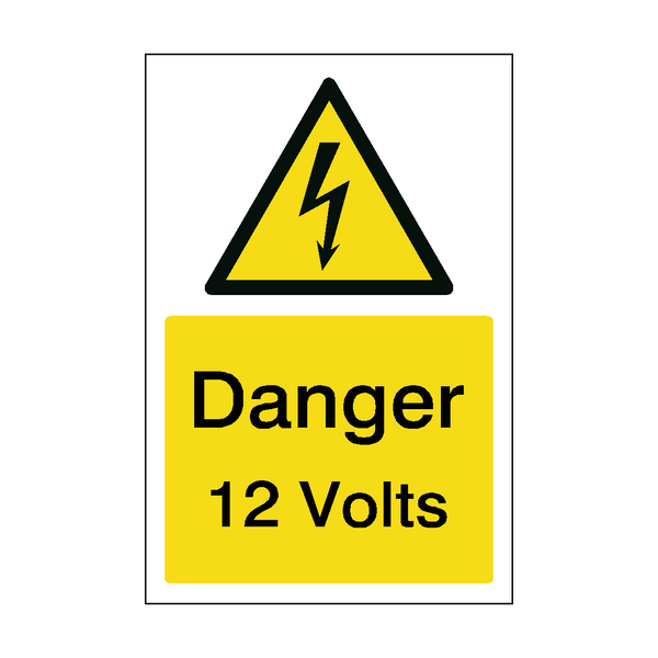 12 Volts Sticker | Safety-Label.co.uk