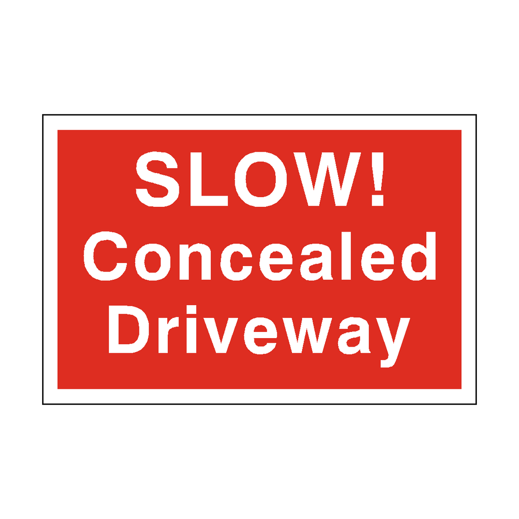 Concealed Driveway Speed Limit Sign