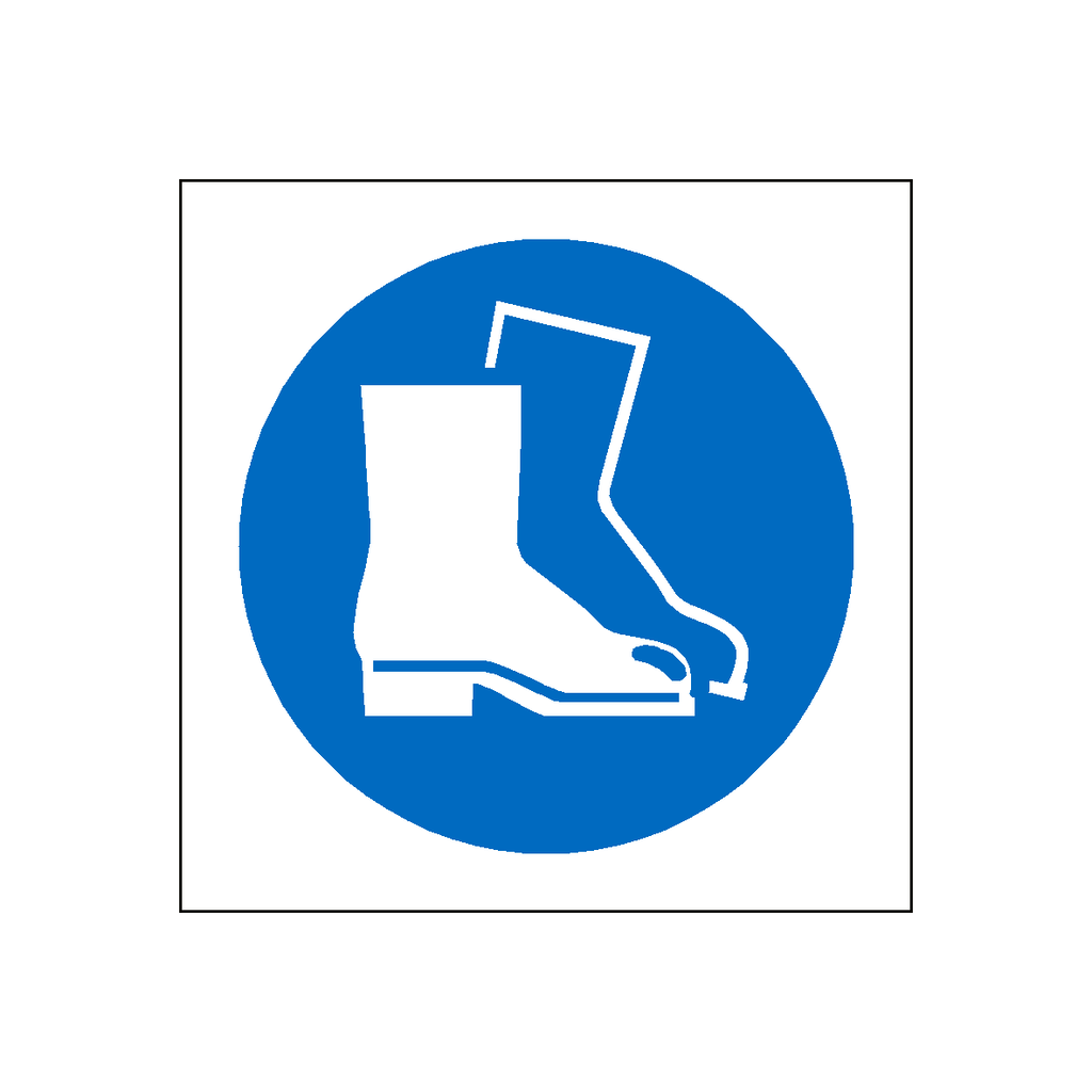 Safety Foot Sticker Wear Safety Footwear Symbol Sticker - Pack of 3
