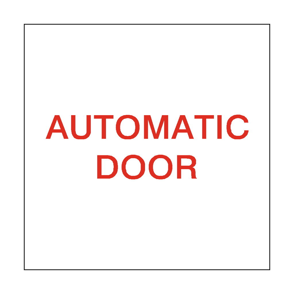 Red Automatic Door Sticker | Safety-Label.co.uk