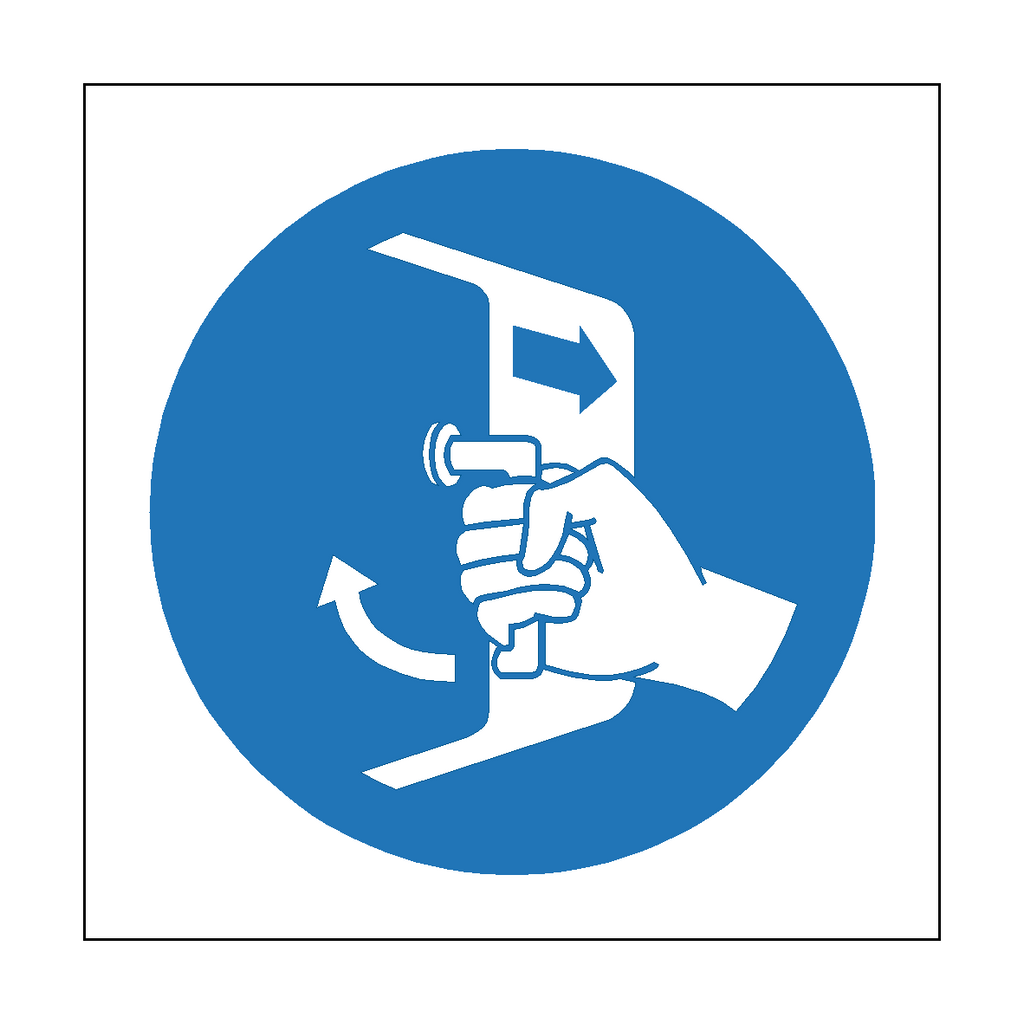Launch Sequence Close And Secure Hatches Symbol Label | Safety-Label.co.uk