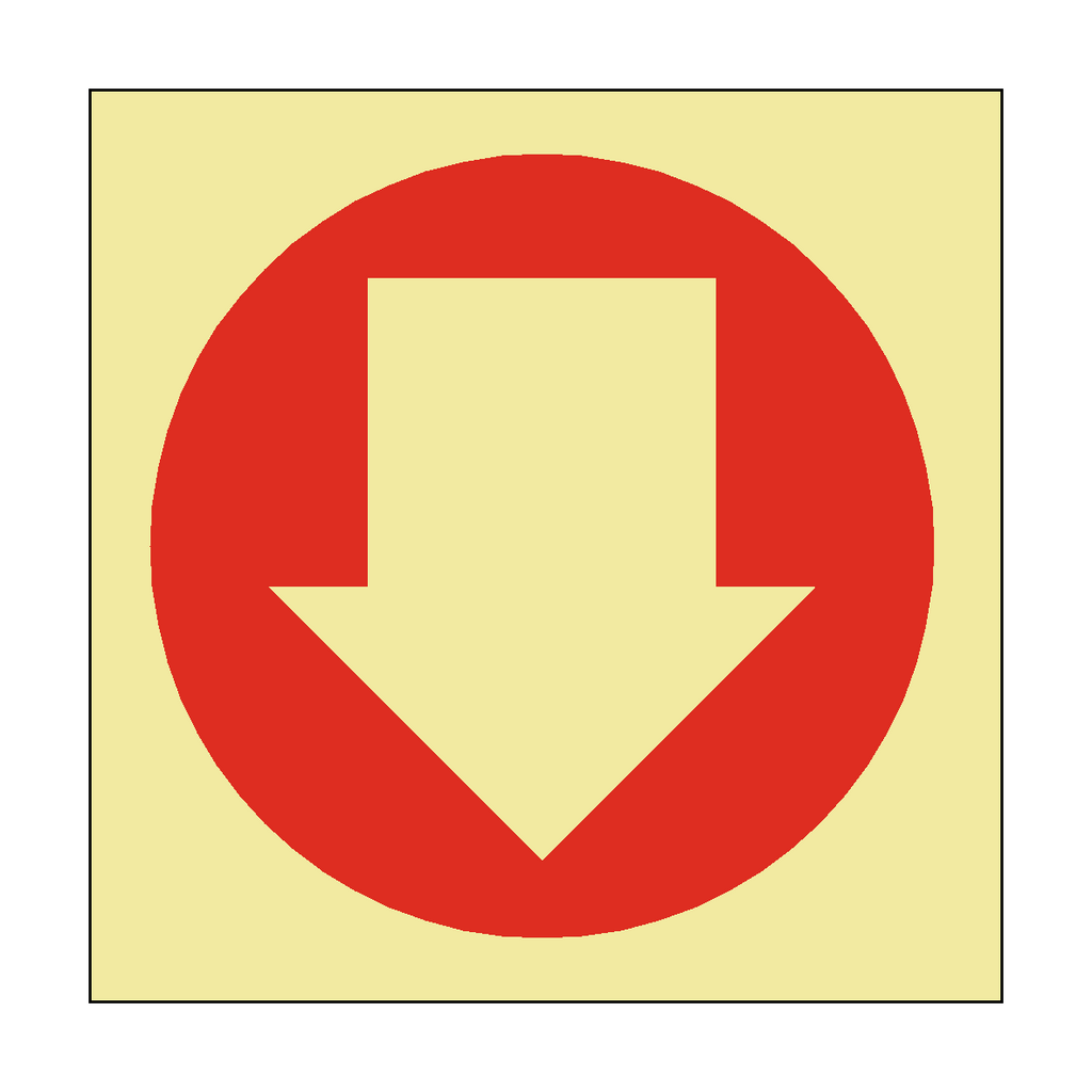 Photoluminescent Arrow Sticker Down