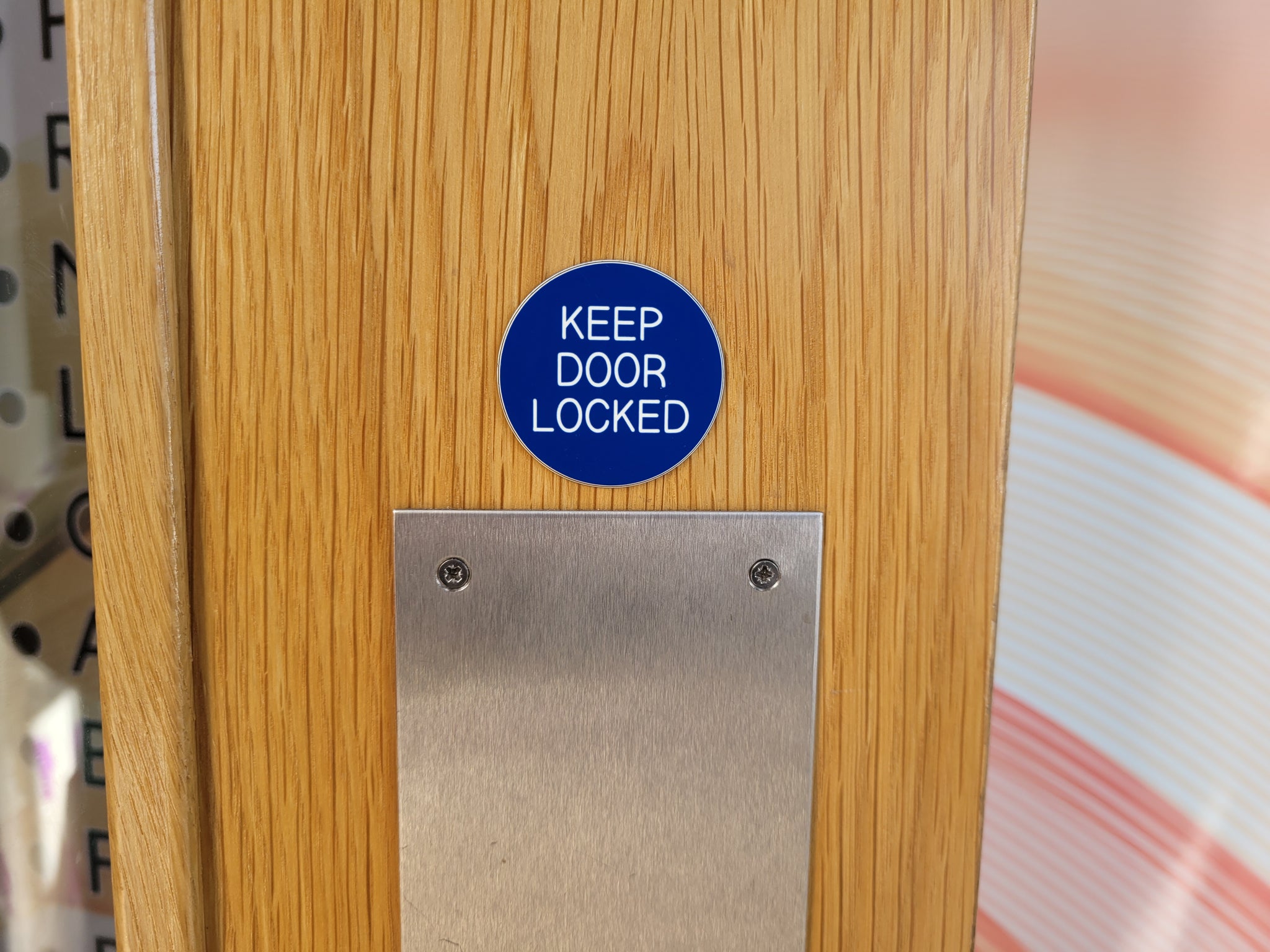 Keep Door Locked Engraved Traffolyte Tag