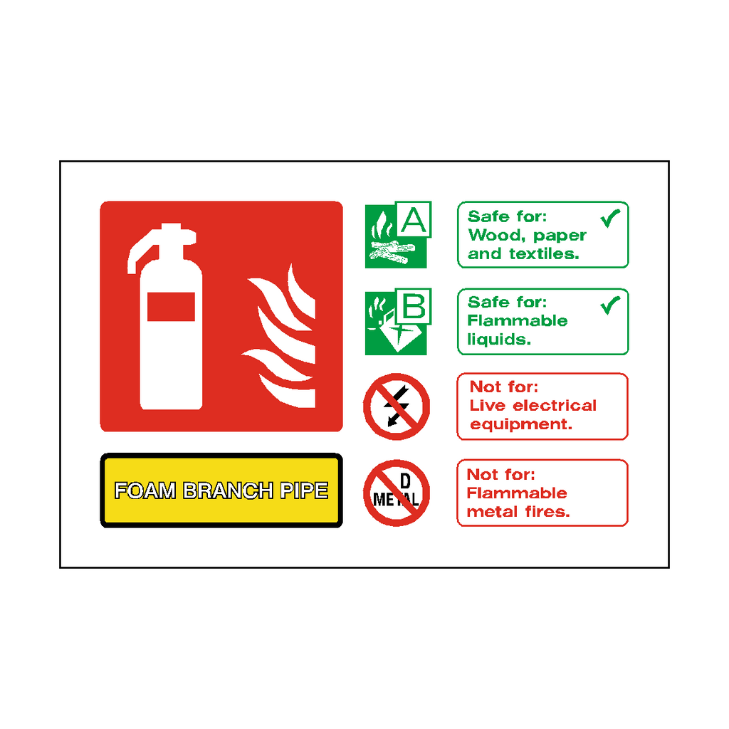 Foam Branch Pipe Extinguisher Sticker | Safety-Label.co.uk