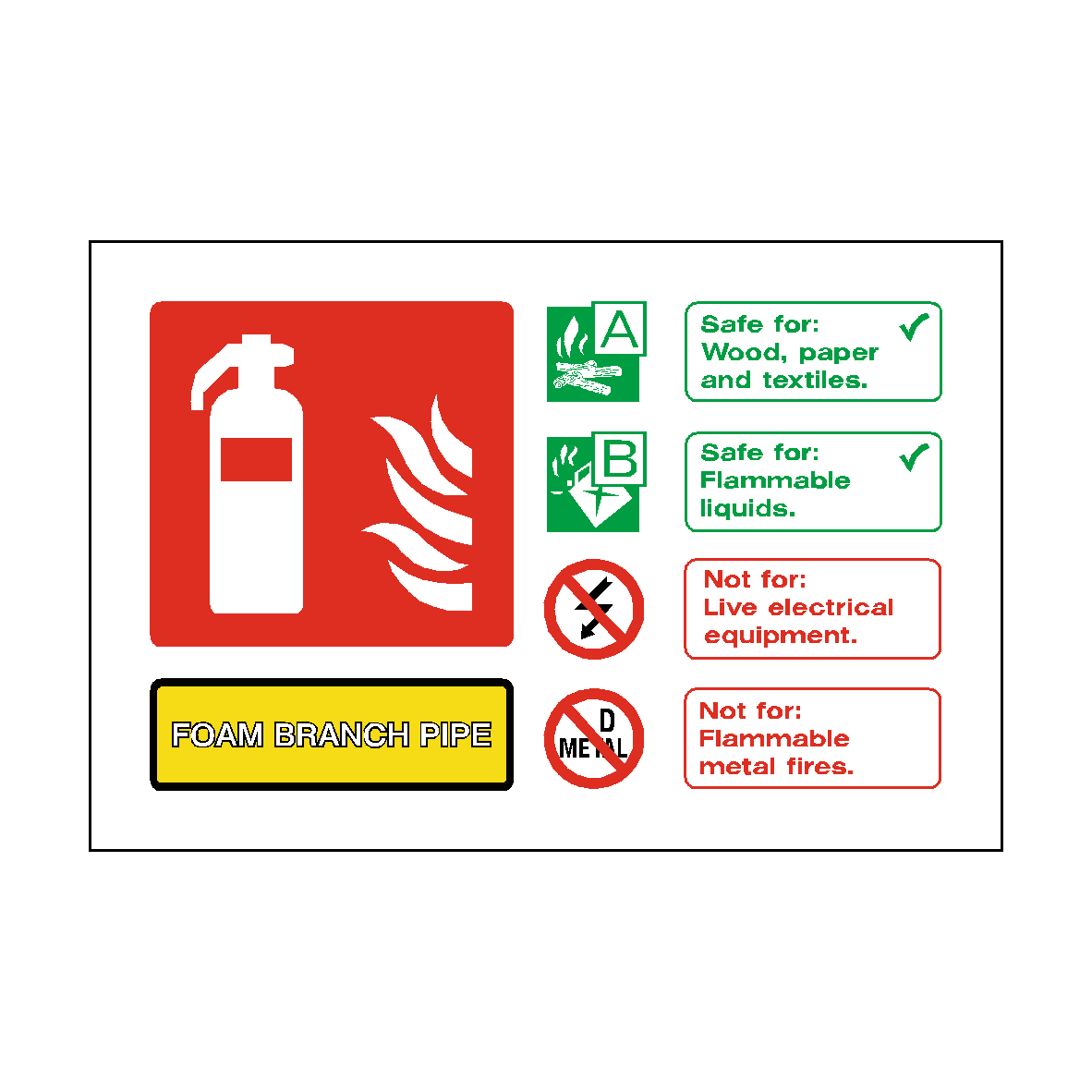Foam Branch Pipe Extinguisher Sticker