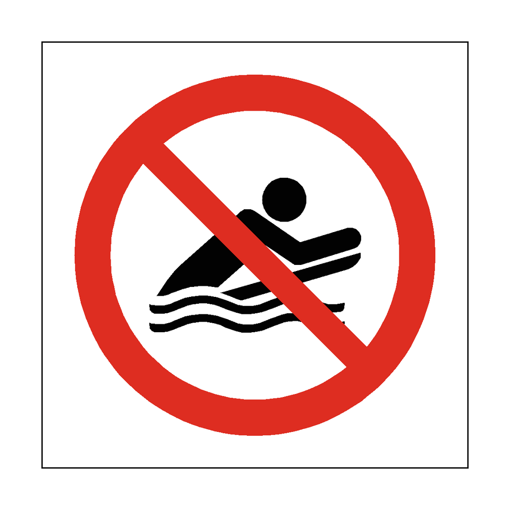 No Body Boarding Symbol Sign