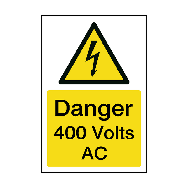 400 Volts AC Electrical Safety Sign | Safety-Label.co.uk