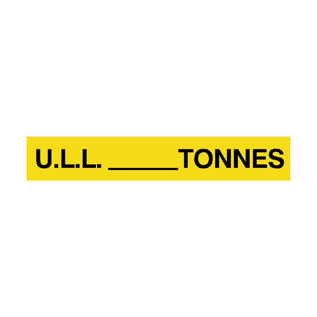 U.L.L Label Tonnes Yellow