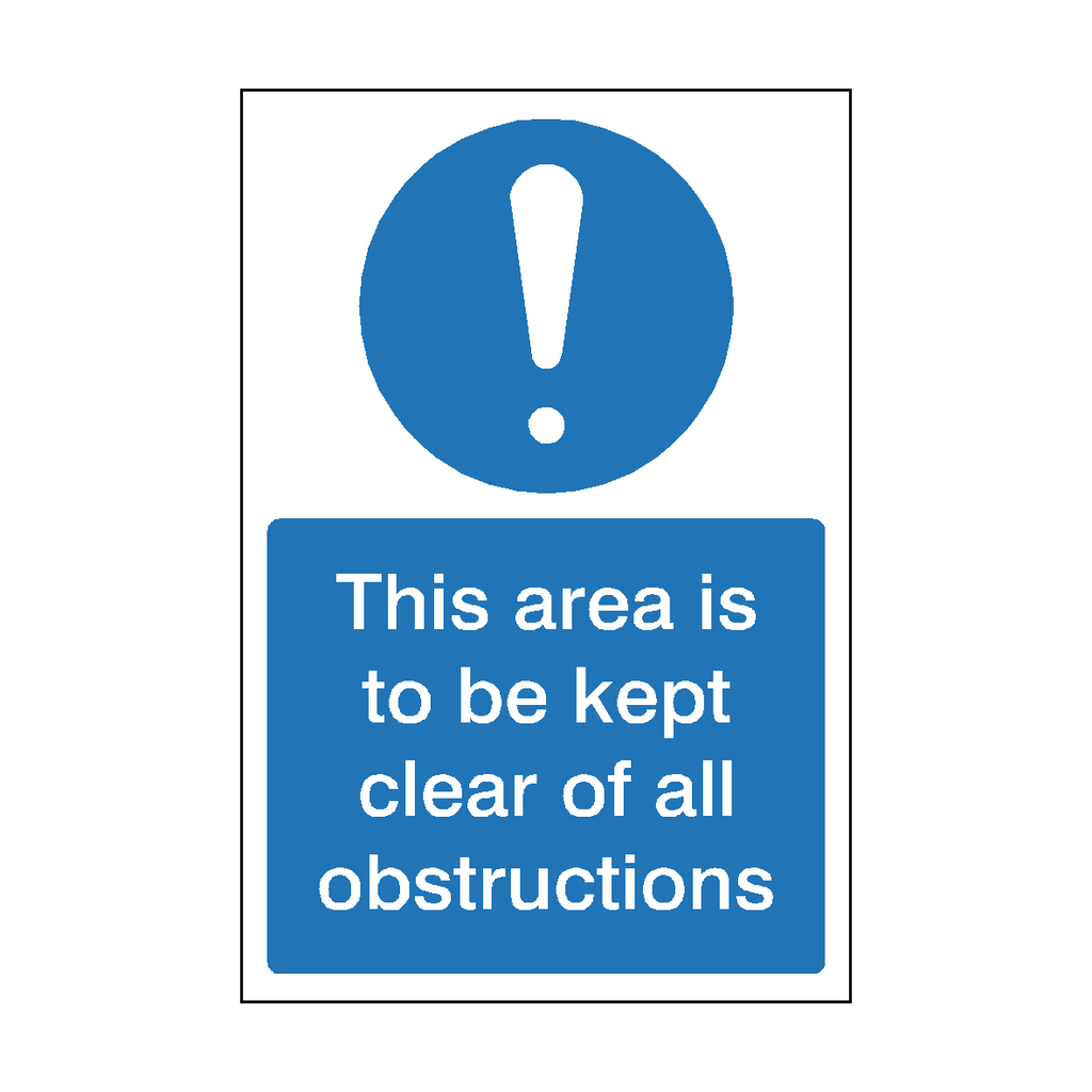 This Area Kept Clear Sticker | Safety-Label.co.uk