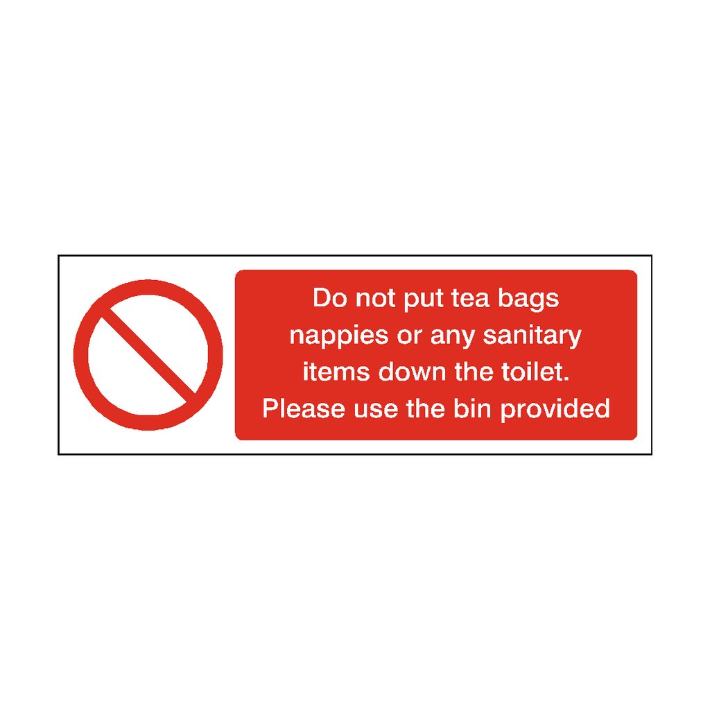 Do Not Put Items Down Toilet Use Bin Label