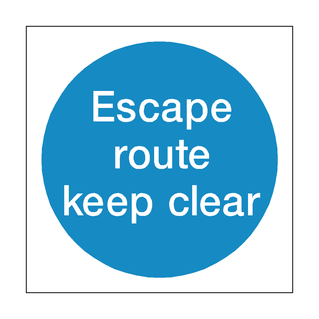 Escape Route Keep Clear Sign | Safety-Label.co.uk