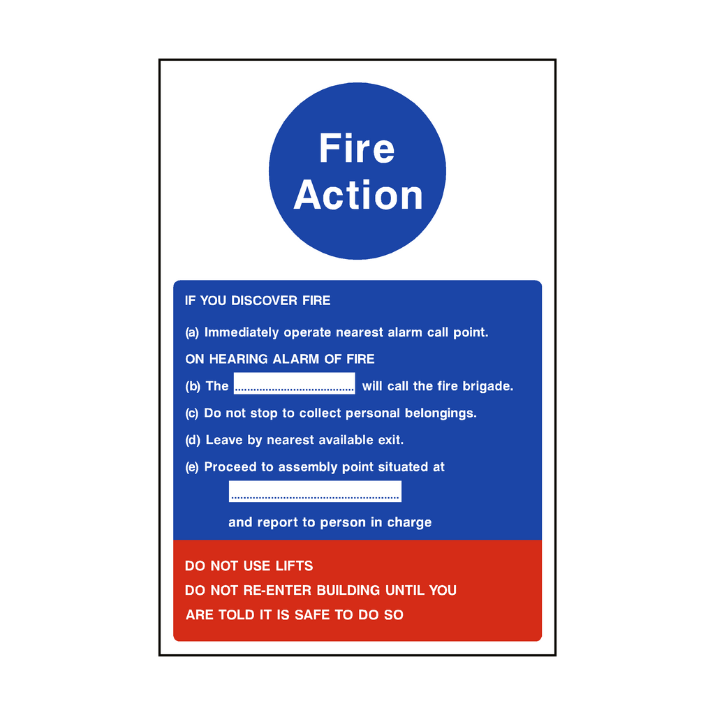 Fire Action Notice Version 1 Sign | Safety-Label.co.uk