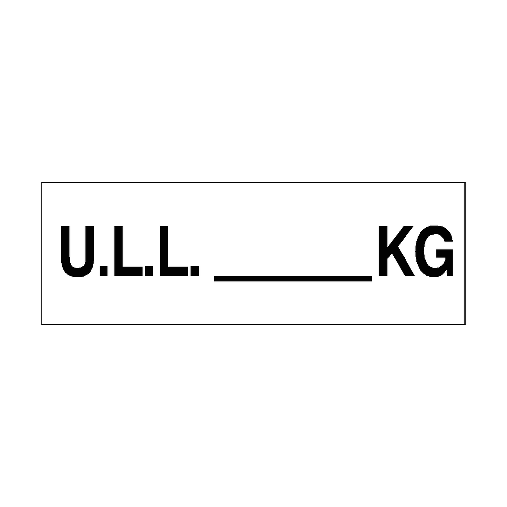 Unladen Load Sign Kg White