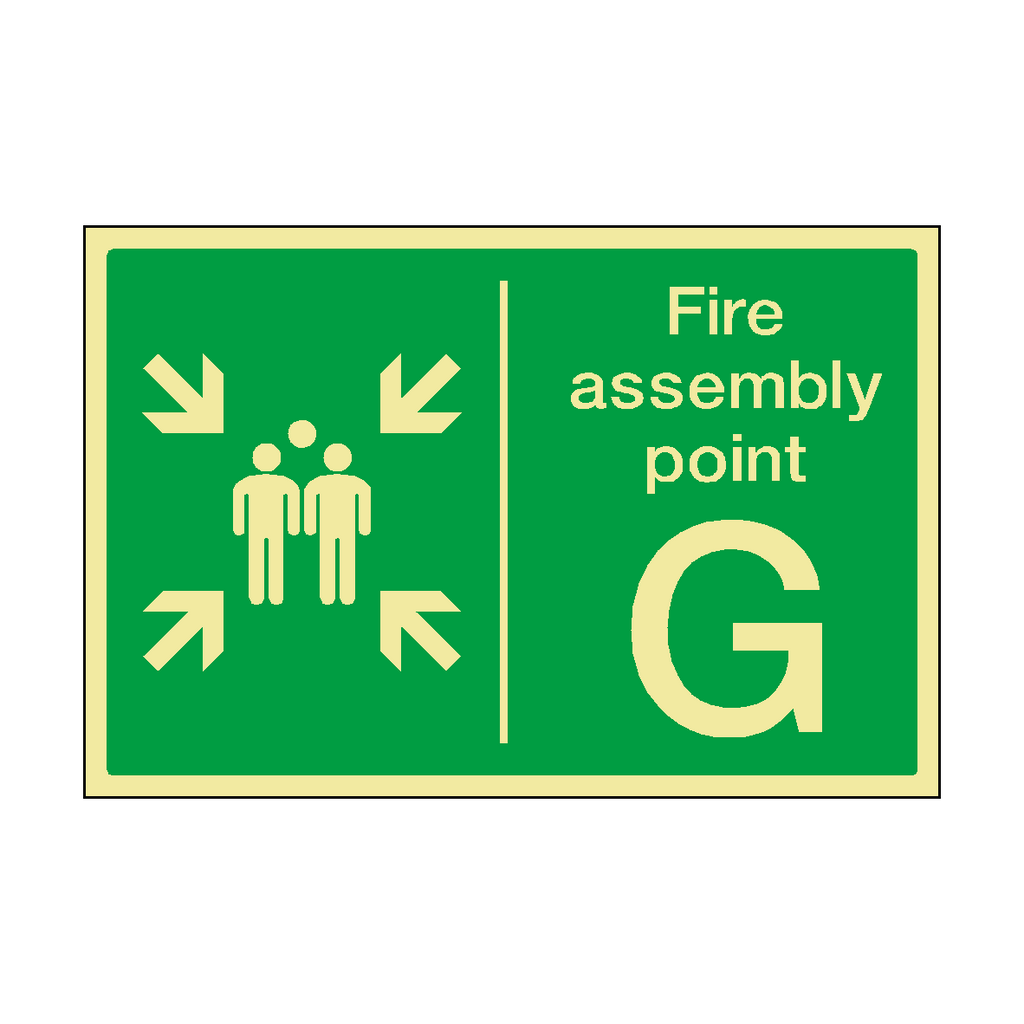 Fire Assembly Point Landscape G Photoluminescent Sign