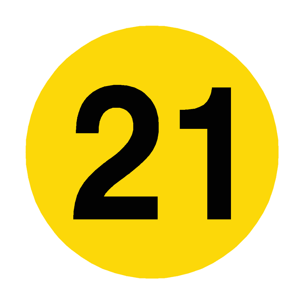 Number 21 Floor Marker | Safety-Label.co.uk