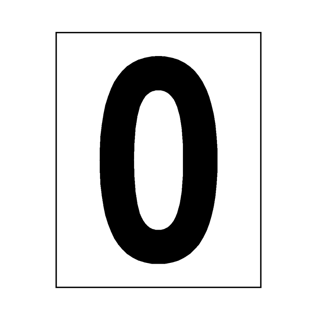 Number 0 Sign Black | Safety-Label.co.uk