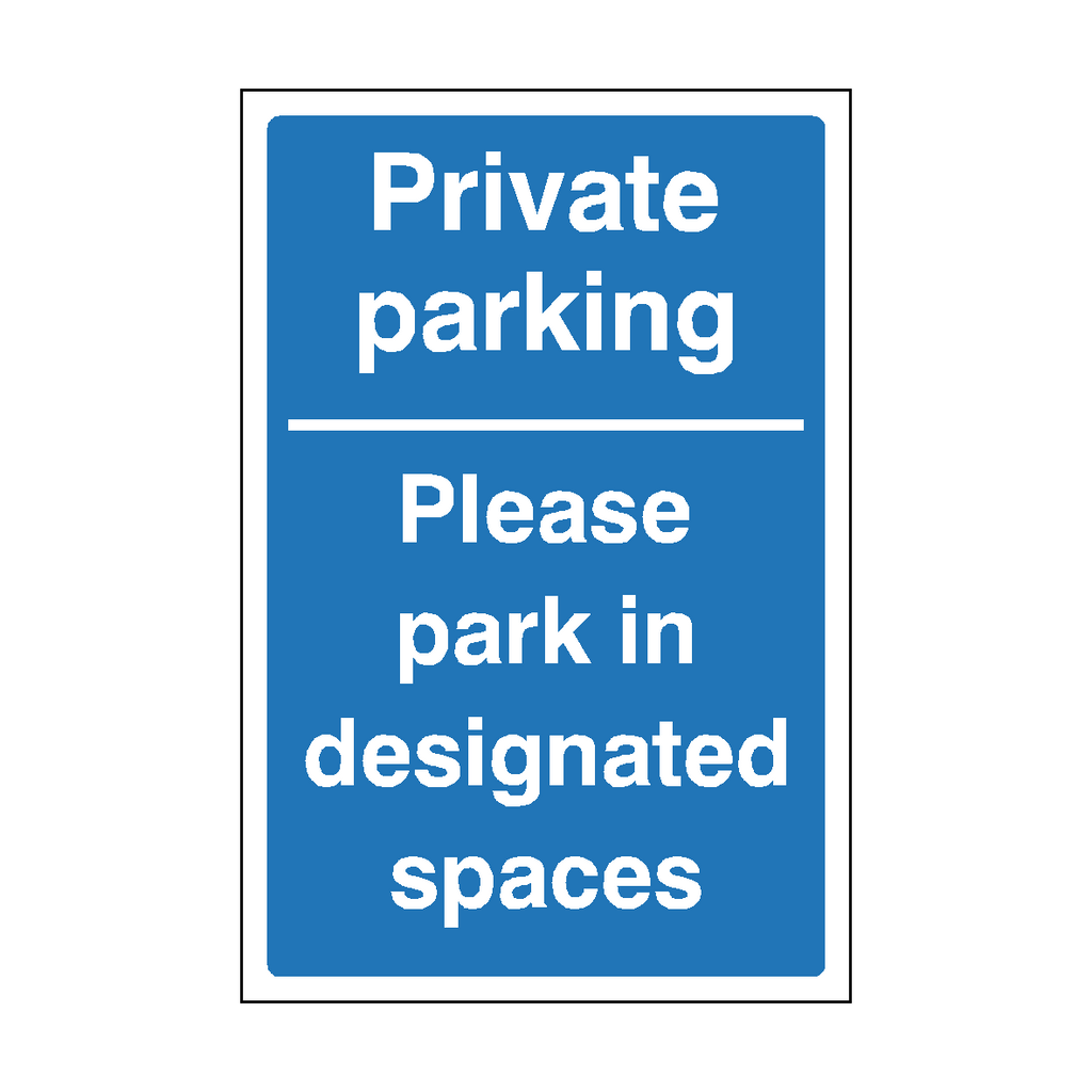 Designated Spaces Parking Sign (Blue)