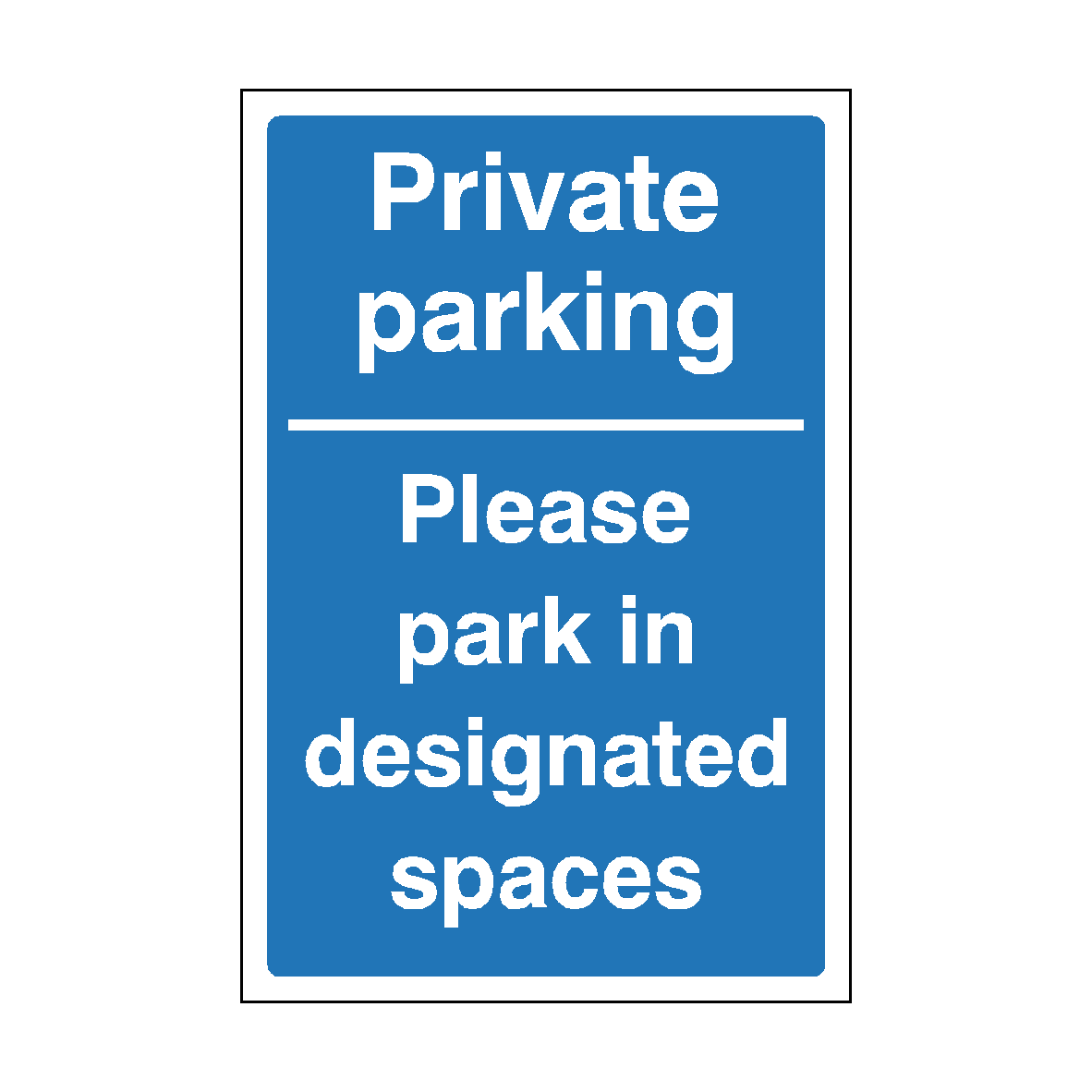 Designated Spaces Parking Sign (Blue) | Safety-Label.co.uk