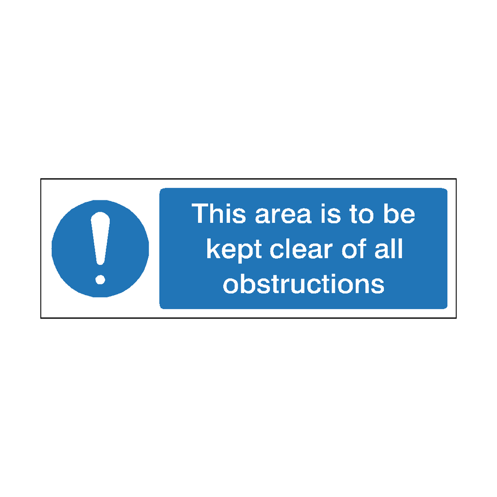 This Area Kept Clear Safety Sign | Safety-Label.co.uk