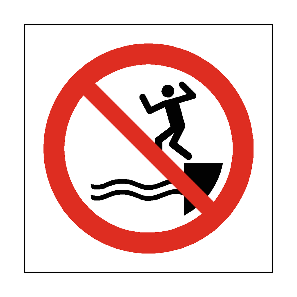 No Jumping Into Water Symbol Label | Safety-Label.co.uk