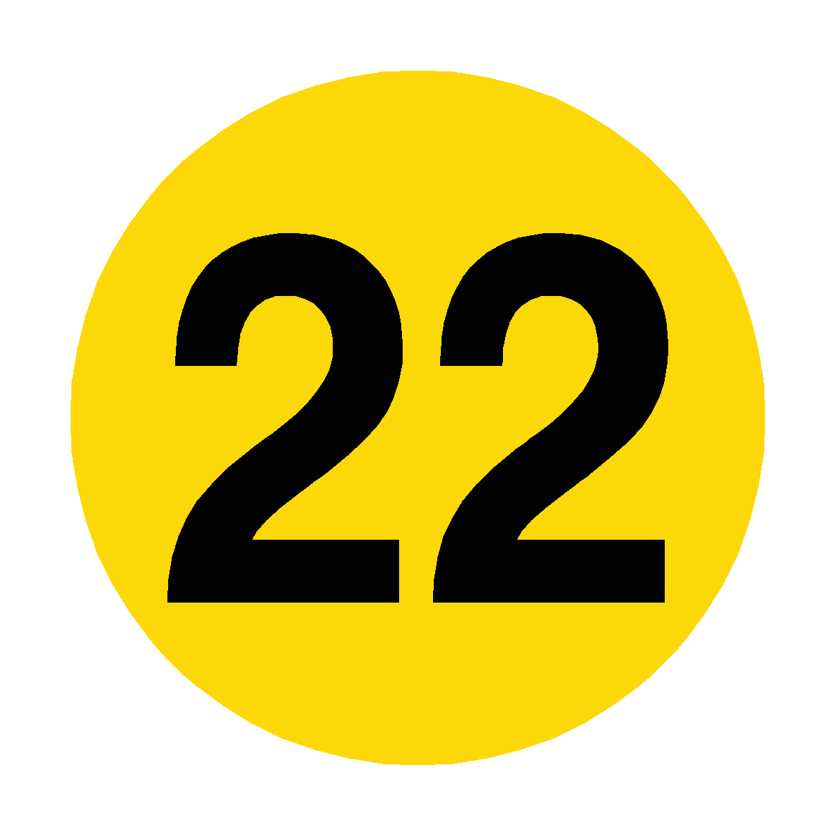 Number 22 Floor Marker