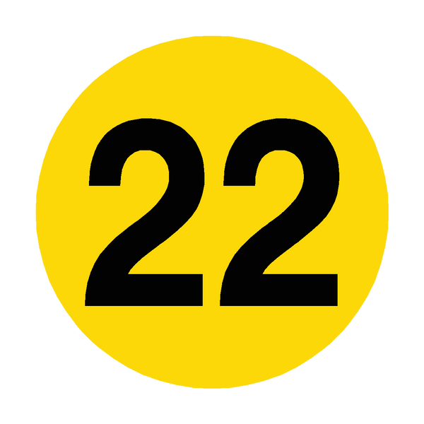Number 22 Floor Marker | Safety-Label.co.uk